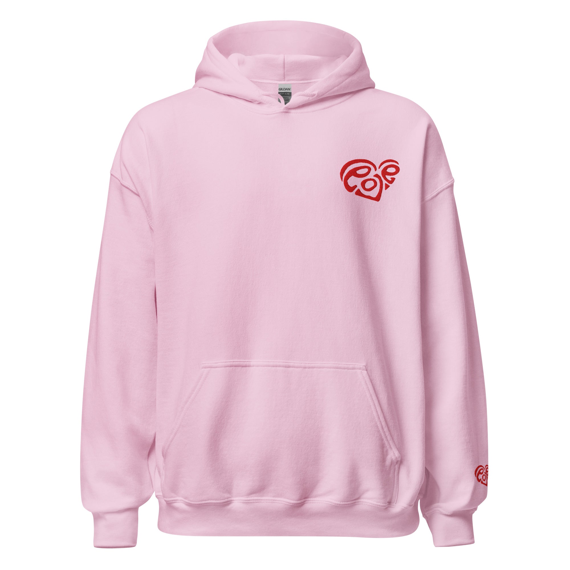 Sweat à capuche cœur rouge