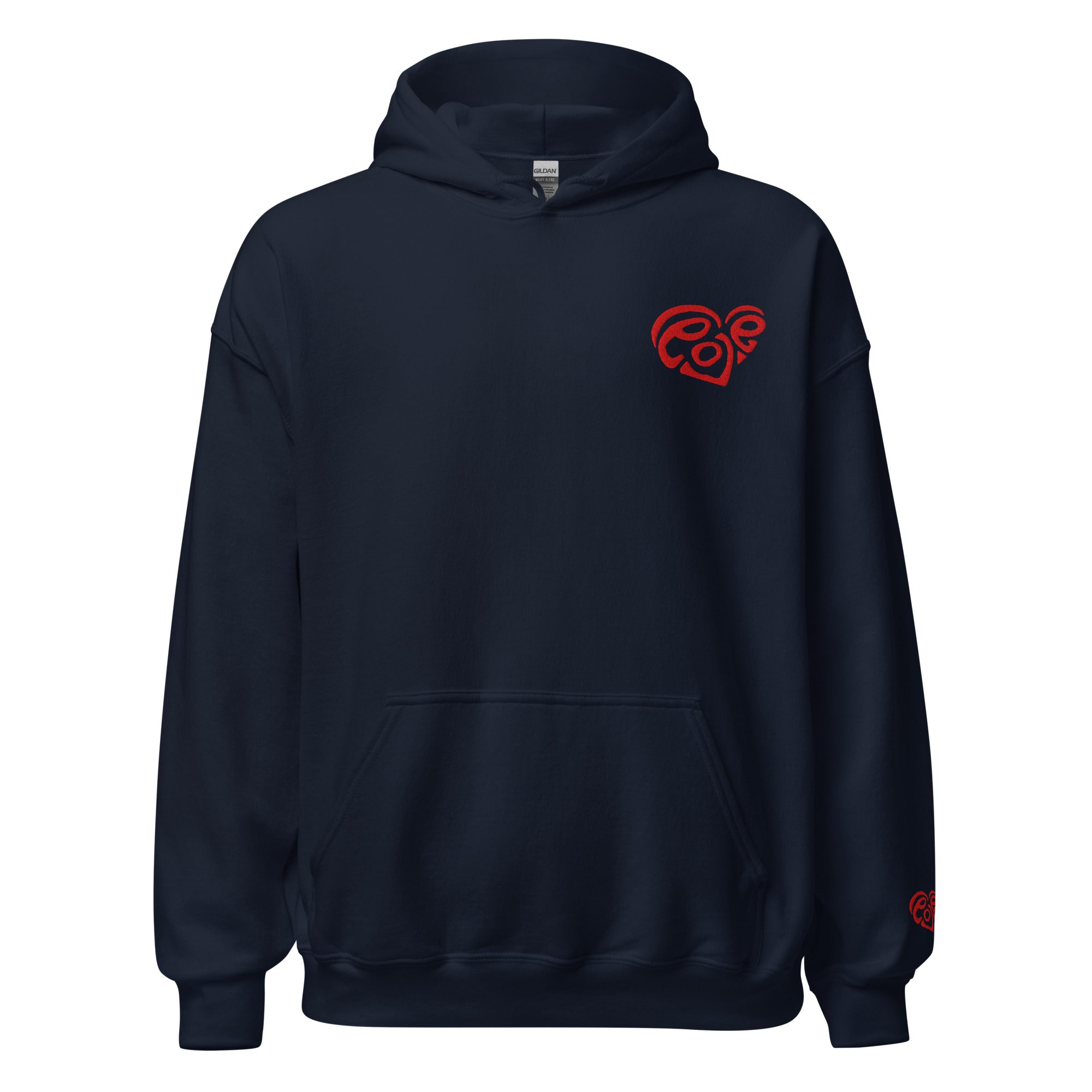 Sweat à capuche cœur rouge