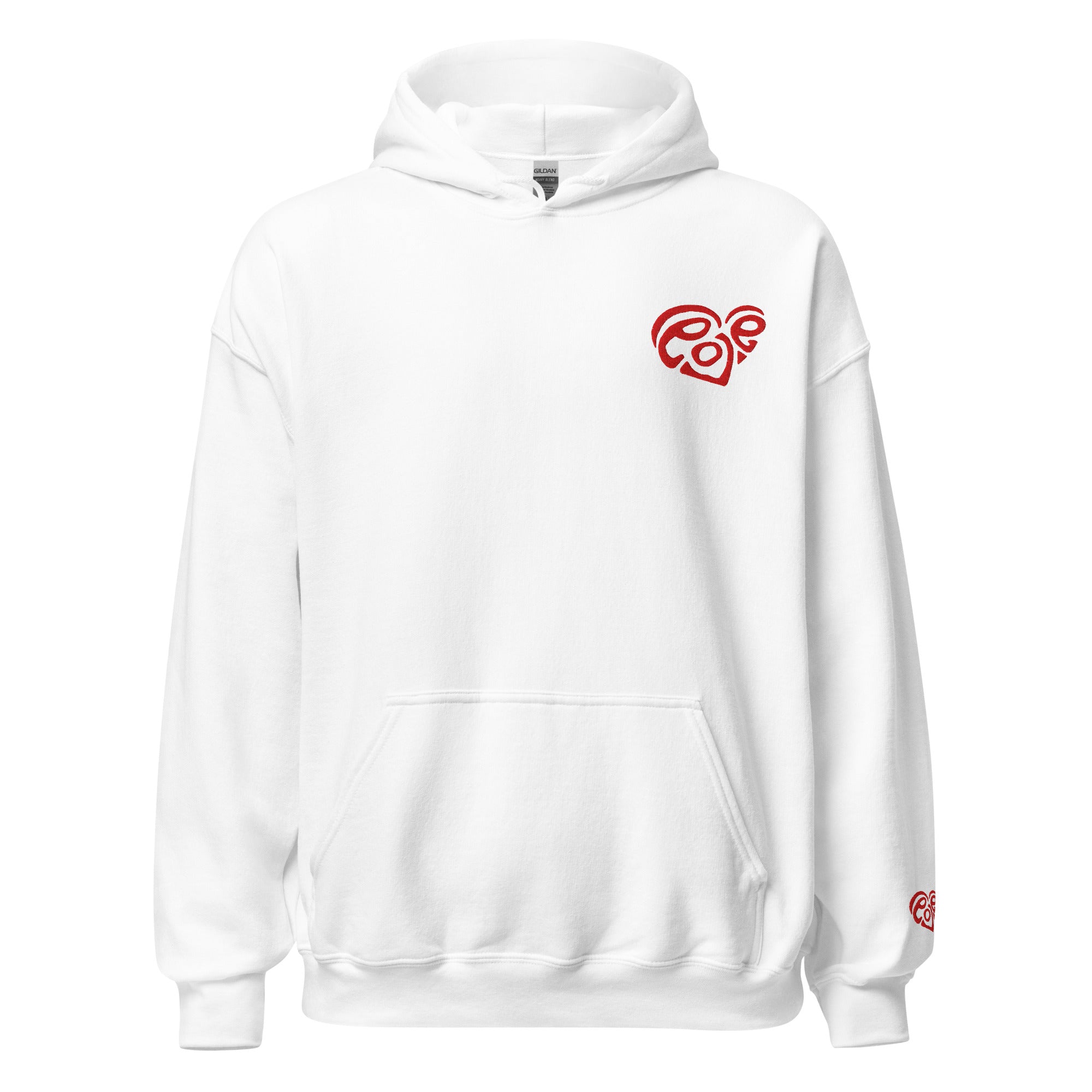 Sweat à capuche cœur rouge